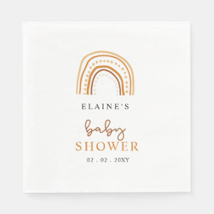 Terracotta Boho Rainbow Gender Neutral Baby Shower Serviette
