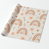 Terracotta boho rainbow geschenkpapier (Ungerollt)