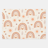 Terracotta boho rainbow geschenkpapier set (Vorderseite 3)