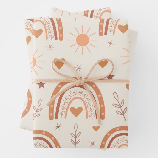 Terracotta boho rainbow geschenkpapier set (Beispiel)