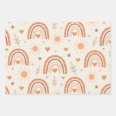 Terracotta boho rainbow geschenkpapier set (Vorderseite)
