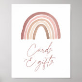 Terracotta Boho Rainbow Kinderspielkarten und Gesc Poster (Vorne)