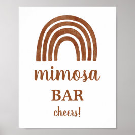 Terracotta Boho Rainbow Mimosa Bar Poster