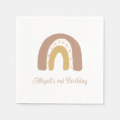 Terracotta Boho Rainbow Minimalistische Geburtstag Serviette (Vorderseite)