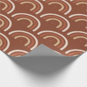 Terracotta Boho Rainbow Moon Stars Bohemisch Trend Geschenkpapier (Ecke)