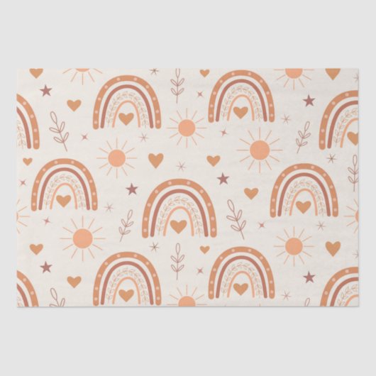 Terracotta boho rainbow seidenpapier (Vorderseite)