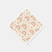 Terracotta boho Regenbogenmuster Babydusche Serviette (Ecke)