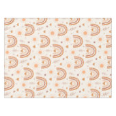 Terracotta boho Regenbogenmuster Babydusche Tischdecke (Vorderseite (Horizontal))