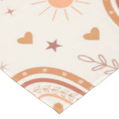 Terracotta boho Regenbogenmuster Babydusche Tischdecke (Schrägansicht)