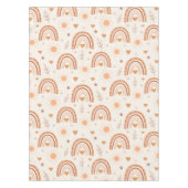 Terracotta boho Regenbogenmuster Babydusche Tischdecke (Vorderseite)