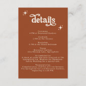 Terracotta Boho Retro Wedding Stationery Begleitkarte (Vorderseite)