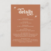 Terracotta Boho Retro Wedding Stationery Begleitkarte (Vorderseite)