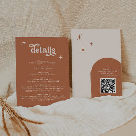 Terracotta Boho Retro Wedding Stationery Begleitkarte