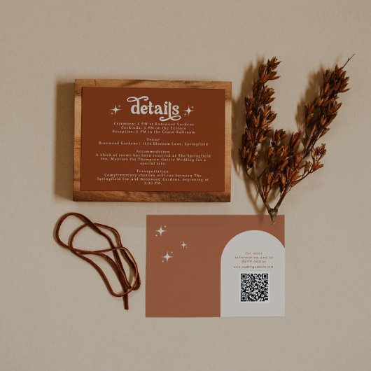 Terracotta Boho Retro Wedding Stationery Begleitkarte