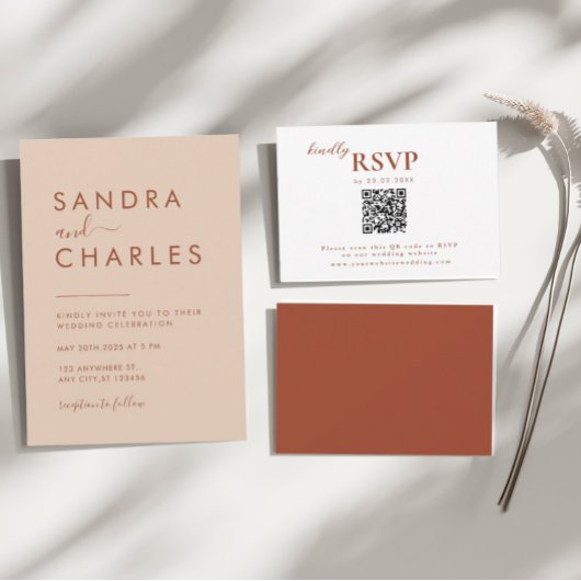 Terracotta Boho Route, Rust Wedding rsvp