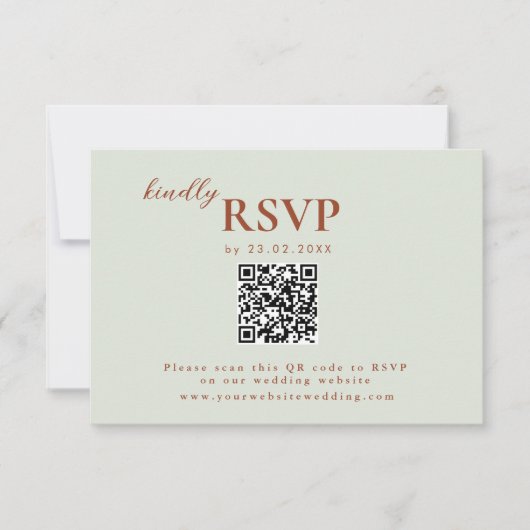Terracotta Boho Route, Rust Wedding rsvp Karte (Vorderseite)