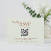 Terracotta Boho Route, Rust Wedding rsvp Karte (Stehend Vorderseite)