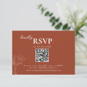 Terracotta Boho Route, Rust Wedding rsvp Karte (Stehend Vorderseite)