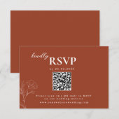 Terracotta Boho Route, Rust Wedding rsvp Karte (Vorne/Hinten)