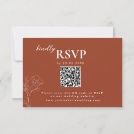 Terracotta Boho Route, Rust Wedding rsvp Karte