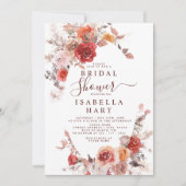 Terracotta Boho Rust Orange Burgundy Brautparty Einladung (Vorderseite)