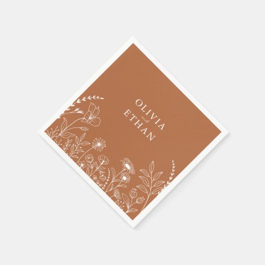 Terracotta, Boho, Rustikale Hochzeit Napkins Serviette (Ecke)