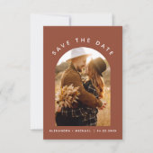 Terracotta Boho Save the Date Foto Art (Vorderseite)