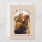 Terracotta Boho Save the Date Foto Art (Vorderseite)