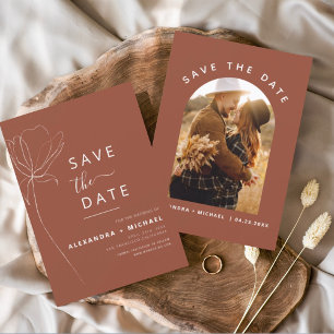 Terracotta Boho Save the Date Foto Art