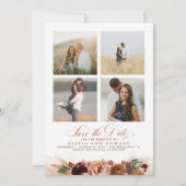 Terracotta Boho Save the Date Foto Dankeskarte (Vorderseite)