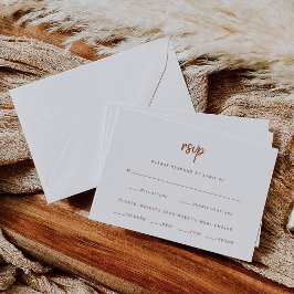 Terracotta Boho Script | Wahl zum Hochzeitsessen RSVP Karte