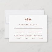 Terracotta Boho Script | Wahl zum Hochzeitsessen RSVP Karte (Vorderseite)