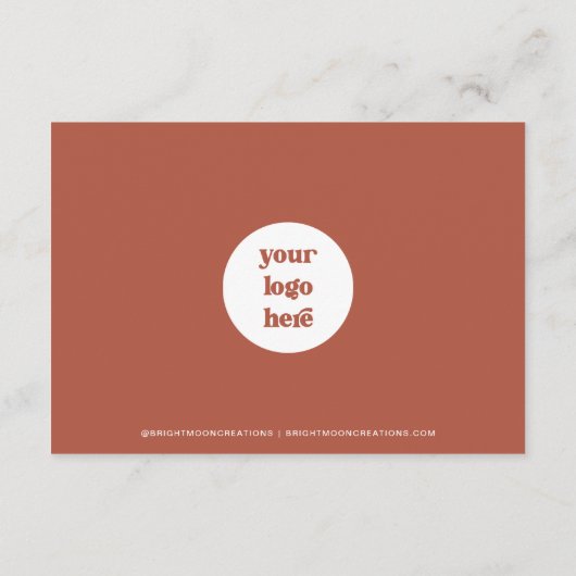 Terracotta Boho Small Business Vielen Dank einfüge Begleitkarte (Rückseite)