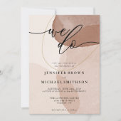 Terracotta Boho Strand Sauberkeit Einfache Hochzei Einladung (Vorderseite)