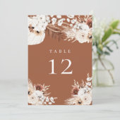 Terracotta Boho Tischnummer (Stehend Vorderseite)