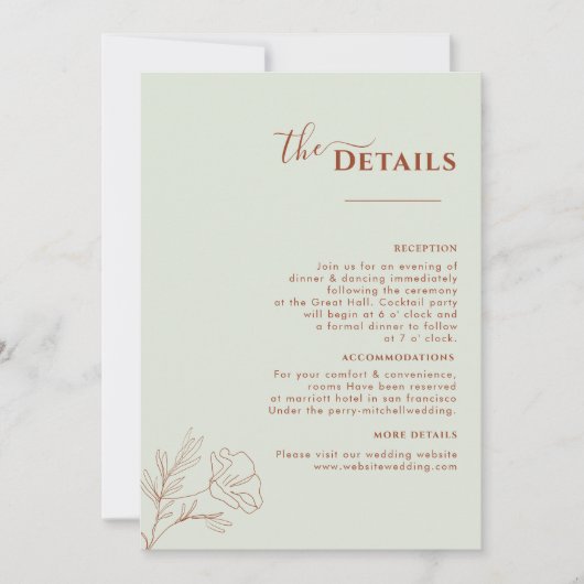 Terracotta Boho Touristik, Rosthochzeit Programm (Vorderseite)