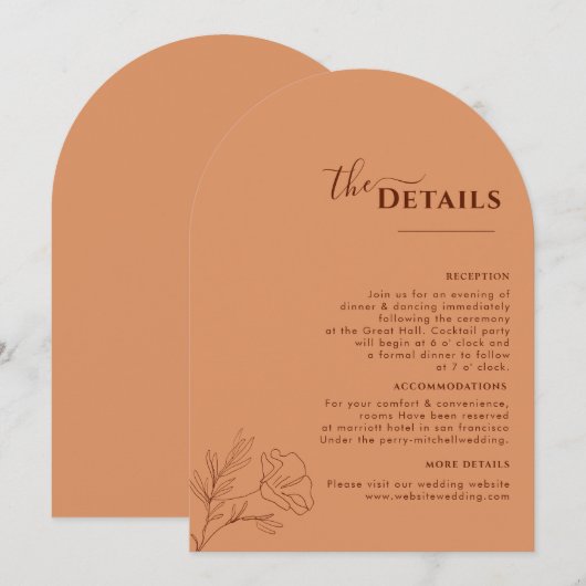 Terracotta Boho Touristik, Rosthochzeit Programm (Vorne/Hinten)