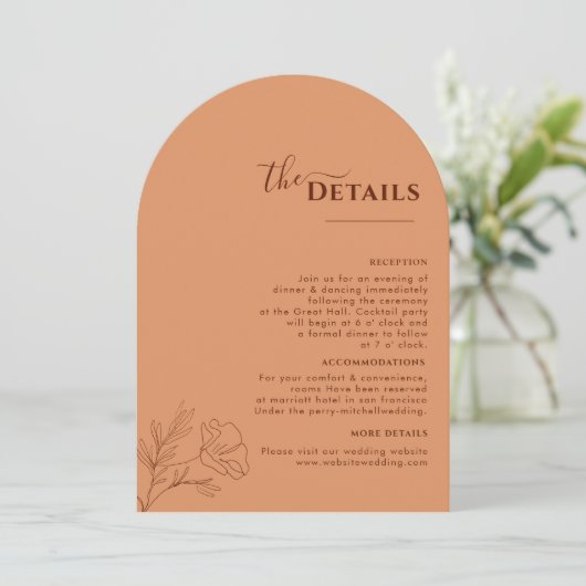 Terracotta Boho Touristik, Rosthochzeit Programm (Stehend Vorderseite)