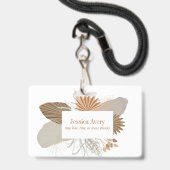 Terracotta Boho Tropical Abzeichen Ausweis (Vorderseite mit Schlüsselband)