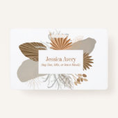 Terracotta Boho Tropical Abzeichen Ausweis (Vorderseite)