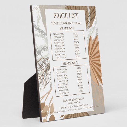 Terracotta Boho Tropical Fotoplatte (Seite)