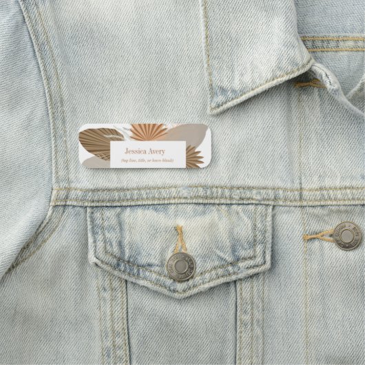 Terracotta Boho Tropical Namensschild (Beispiel)