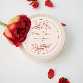 Terracotta Boho Vielen Dank Gastgeschenk Hochzeit Runder Aufkleber