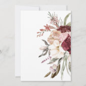 Terracotta Boho Watercolor Blumenzehen Einladung (Rückseite)