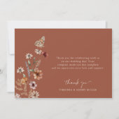 Terracotta Boho Wedding Dankeschön Karte (Rückseite)