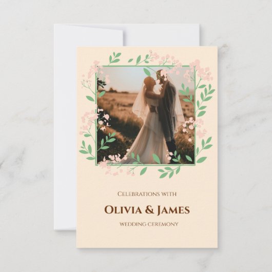 Terracotta Boho Wedding Dankeschön Karte (Rückseite)