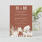 Terracotta Boho Wedding Einladung (Stehend Vorderseite)