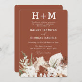 Terracotta Boho Wedding Einladung (Vorne/Hinten)