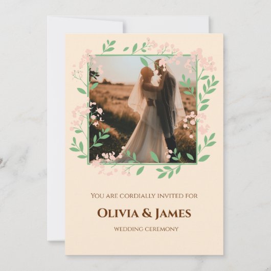 Terracotta Boho Wedding Einladung (Rückseite)