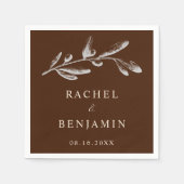 Terracotta Boho Wedding Floral Brown Serviette (Vorderseite)